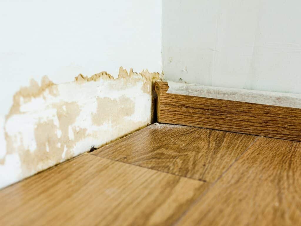mancha de humedad en pared interior de una vivienda